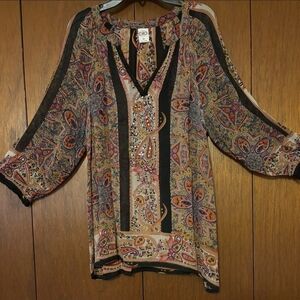 Bila Multicolor Paisley Blouse Sz M